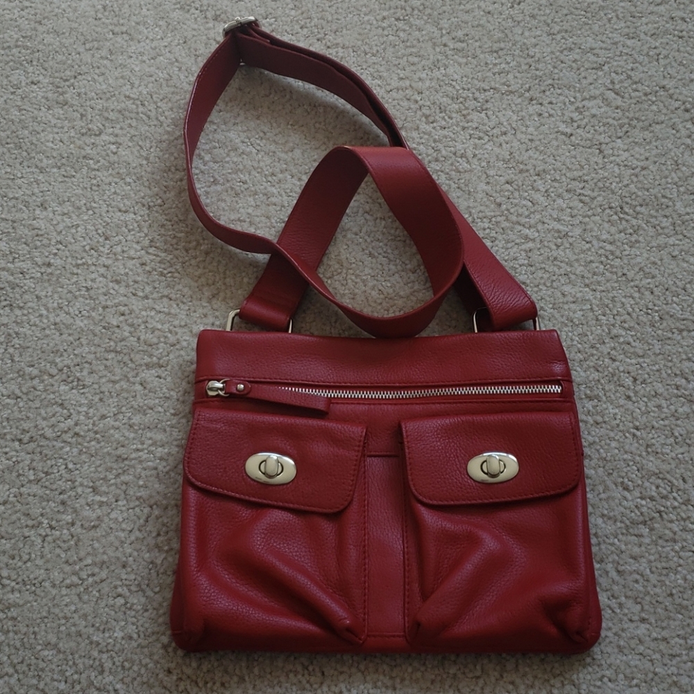 Red Danier leather crossbody